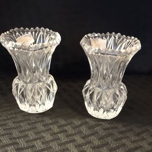 Vintage West German made lead crystal toothpick holder or vase